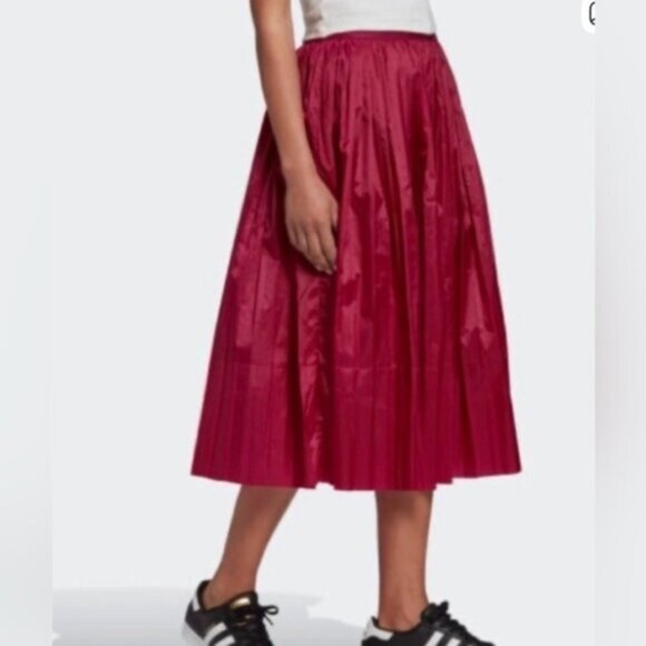adidas Dresses & Skirts - Adidas Metallic Pleated Skirt berry M